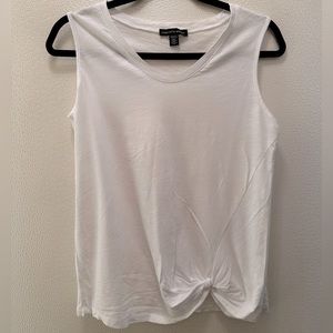 Saks fifth Avenue white knotted sleeveless top Sz S